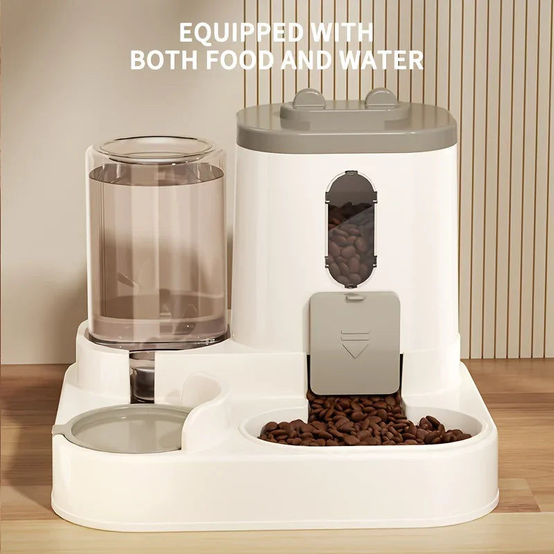 2-in-1 Automatic Cat Food & Water Dispenser - 0.591 kg, Dual-function Design - SuperSaverAU - view 4