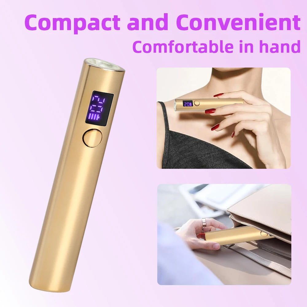 Gold Mini UV LED Nail Dryer Lamp - Compact USB Rechargeable - SuperSaverAU - view 6