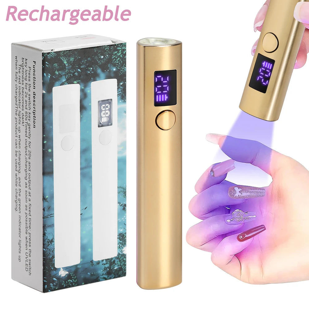 Gold Mini UV LED Nail Dryer Lamp - Compact USB Rechargeable - SuperSaverAU - view 7