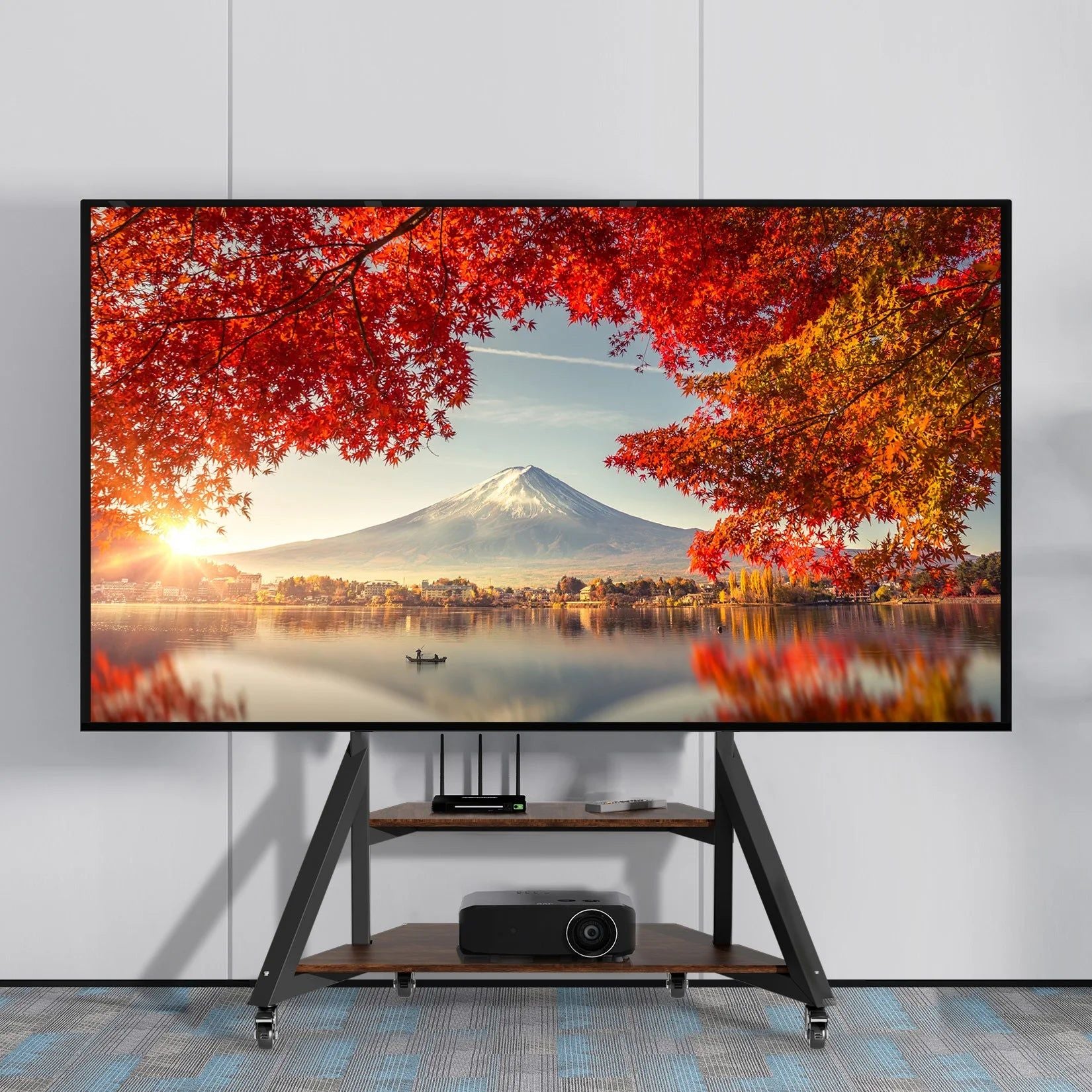 Premium Adjustable Floor TV Stand for 40-75 Inch LCD LED TVs 80kg Capacity