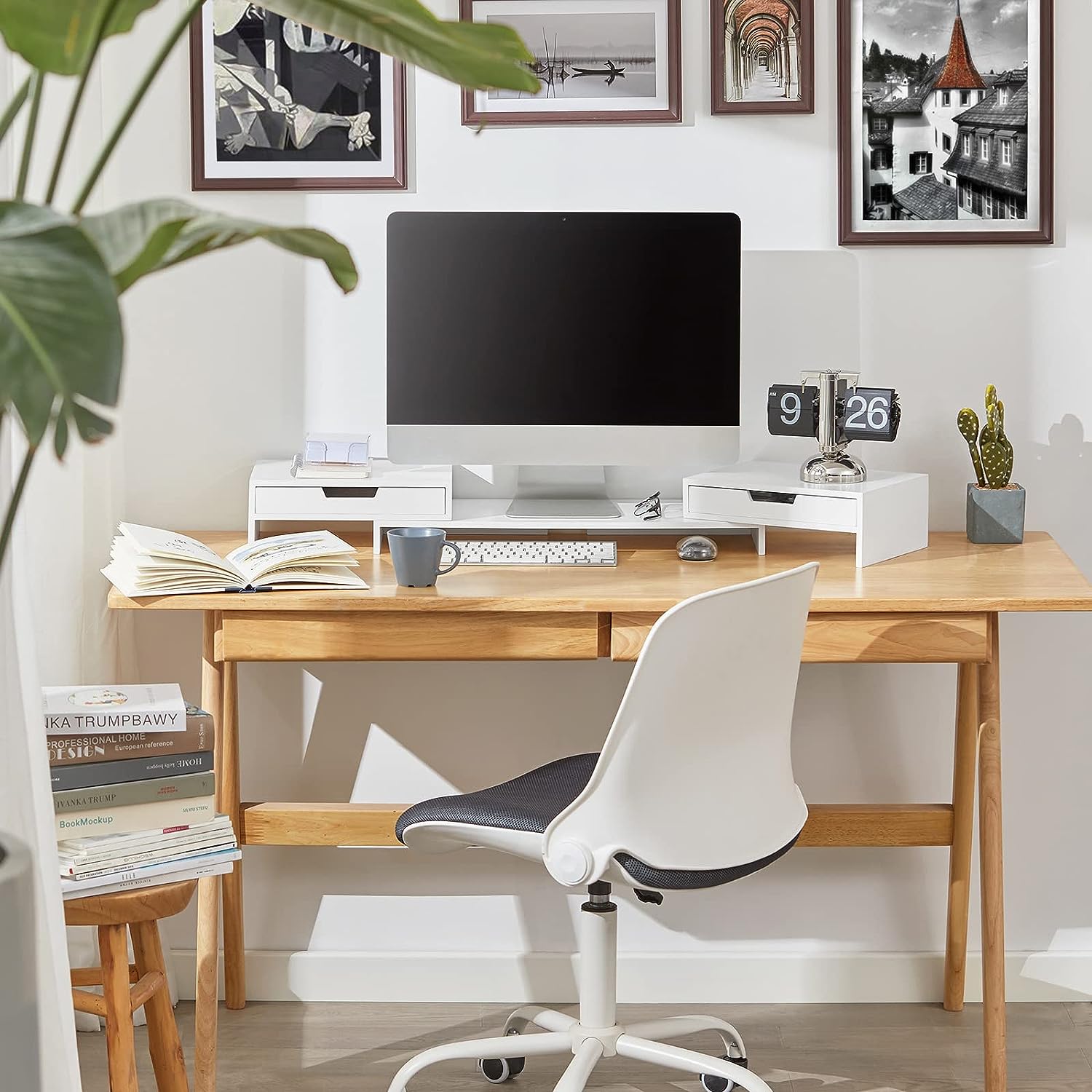 White Monitor Stand with Drawers - SuperSaverAU - view 5