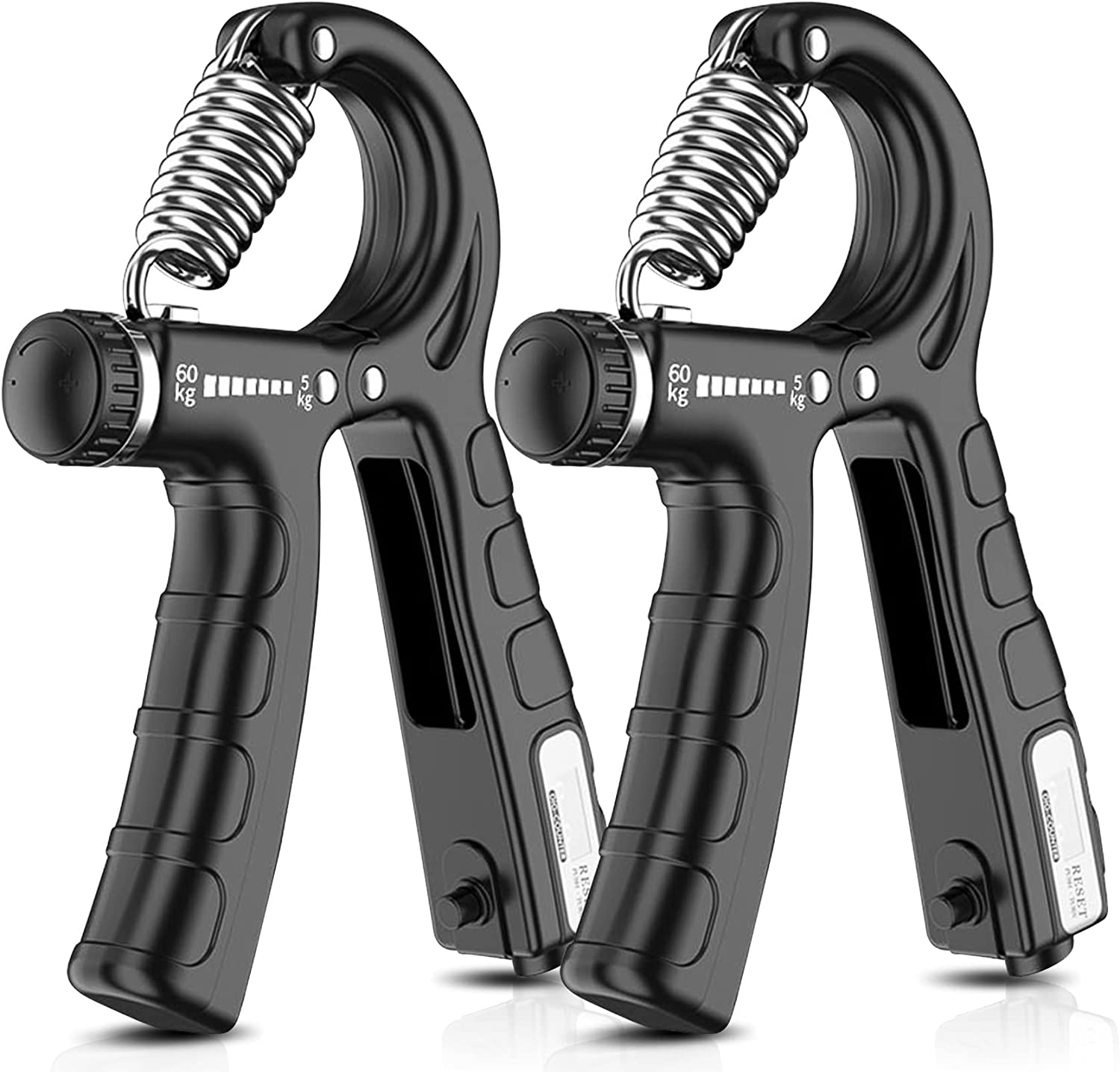 Premium Adjustable Hand Grip Strengthener with Counter - 5-60kg, 2 Pack
