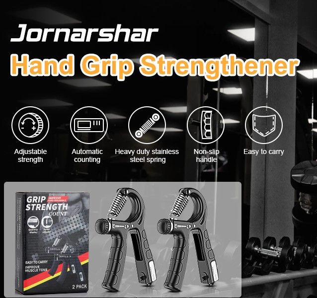 Premium Adjustable Hand Grip Strengthener with Counter - 5-60kg, 2 Pack