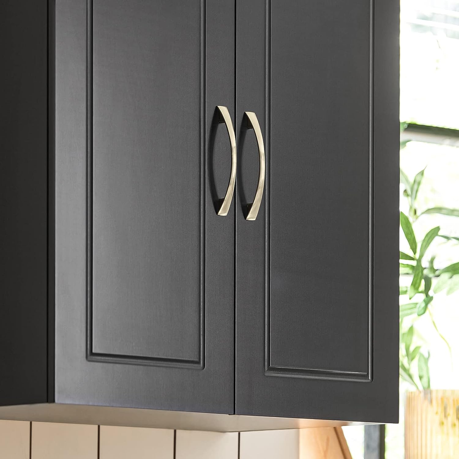 Sleek Black Wall Storage Cabinet with Adjustable Shelf - SuperSaverAU - view 8