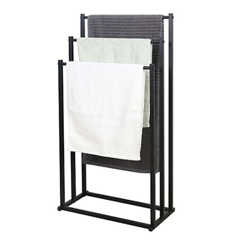 3 Tier Metal Towel Rack Freestanding Bathroom Organizer Rail, 30 x 30 x 20 cm, Durable Steel - SuperSaverAU - view 1