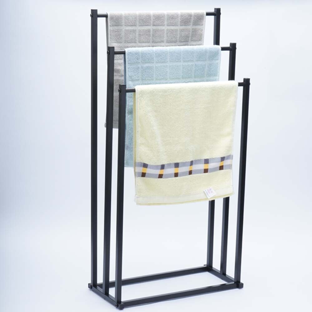 3 Tier Metal Towel Rack Freestanding Bathroom Organizer Rail, 30 x 30 x 20 cm, Durable Steel - SuperSaverAU - view 5
