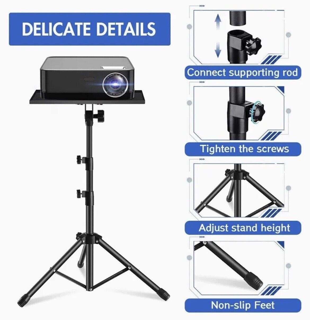 Adjustable Tripod Stand for Projector & Laptop, Height 22-55 inches - SuperSaverAU - view 4