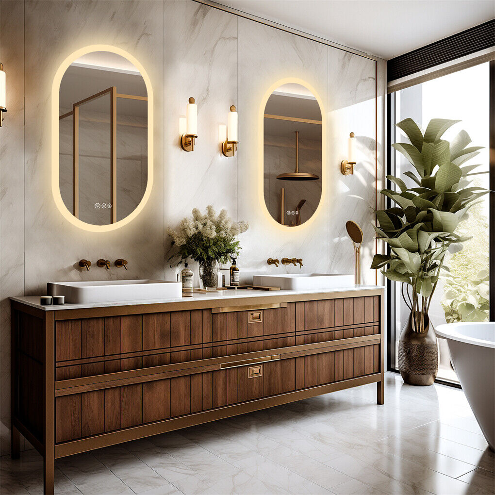 800x500mm Oval LED Bathroom Mirror - Anti-Fog, Dimmable, Wall Mount - SuperSaverAU - view 10