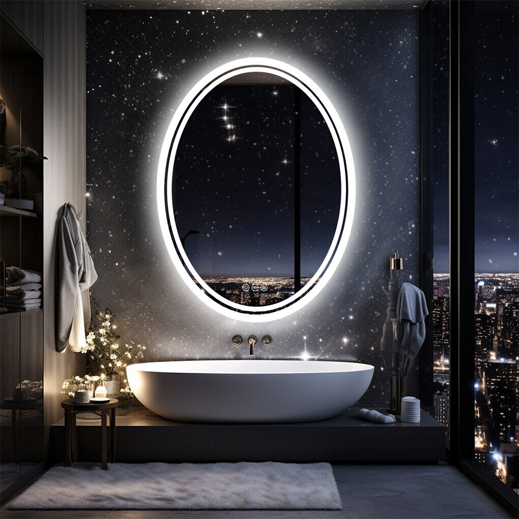 500x700mm Oval LED Bathroom Mirror Dimmable Anti-Fog with Touch Control - SuperSaverAU - view 9