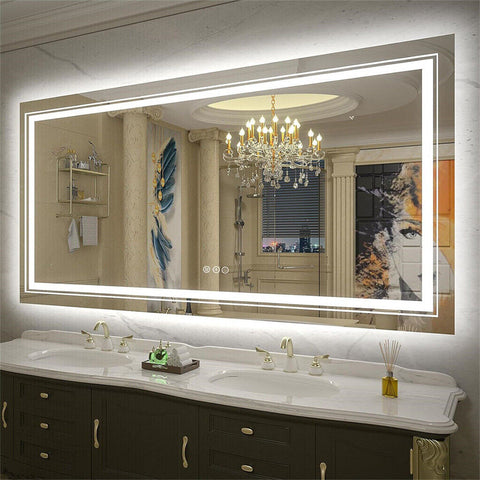 LED Bathroom Mirror 1510x780mm Anti-fog Illuminated with Dual Lighting - SuperSaverAU - view 1