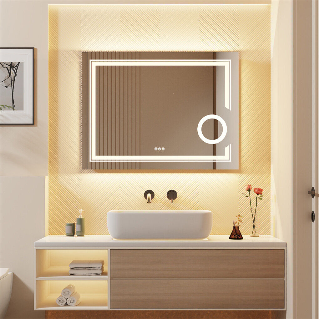 LED Bathroom Mirror 600x800mm with Anti-Fog and Magnification - SuperSaverAU - view 1