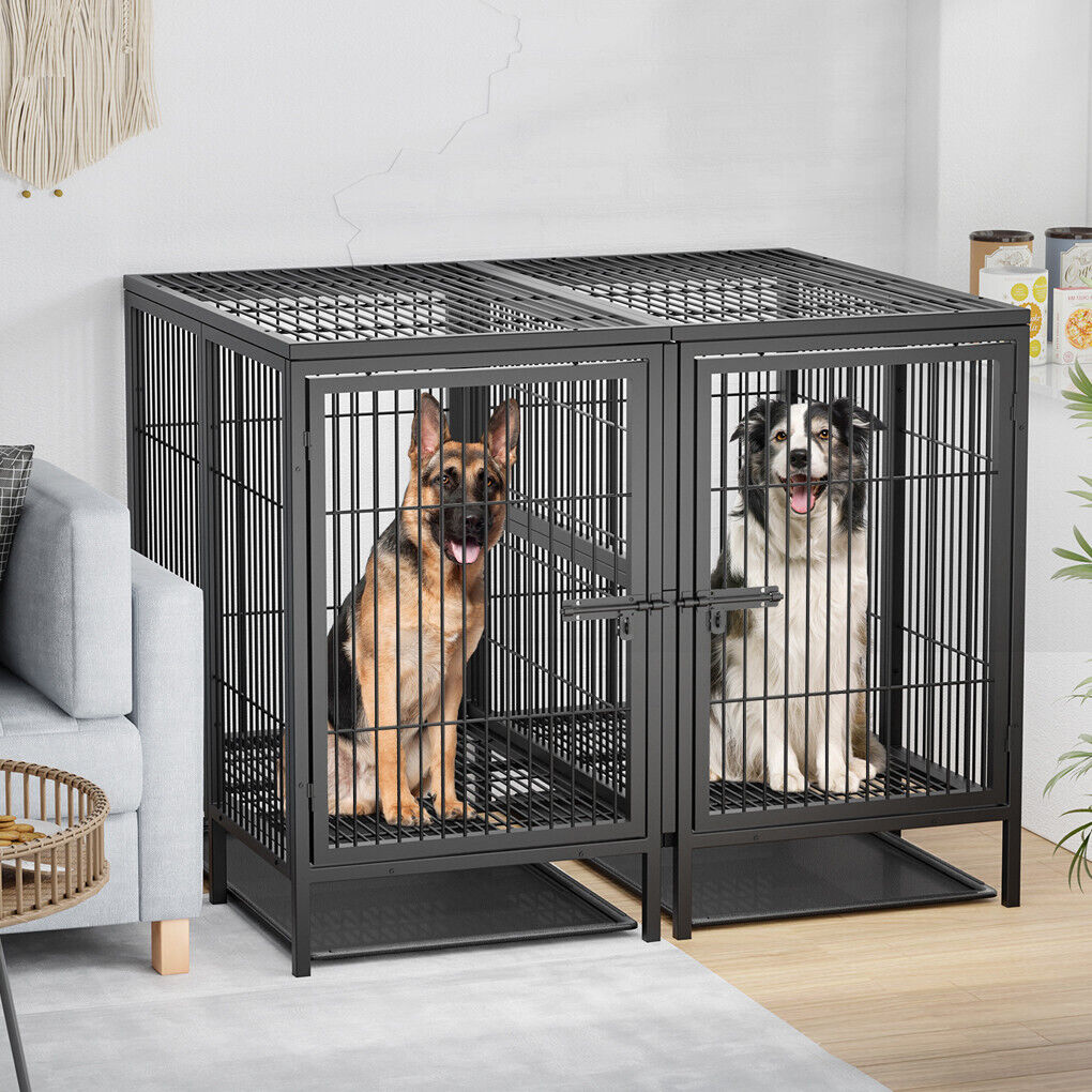 XXXL Heavy Duty Dog Cage on Wheels - Durable Steel, Easy Mobility, Secure Locking - SuperSaverAU - view 1