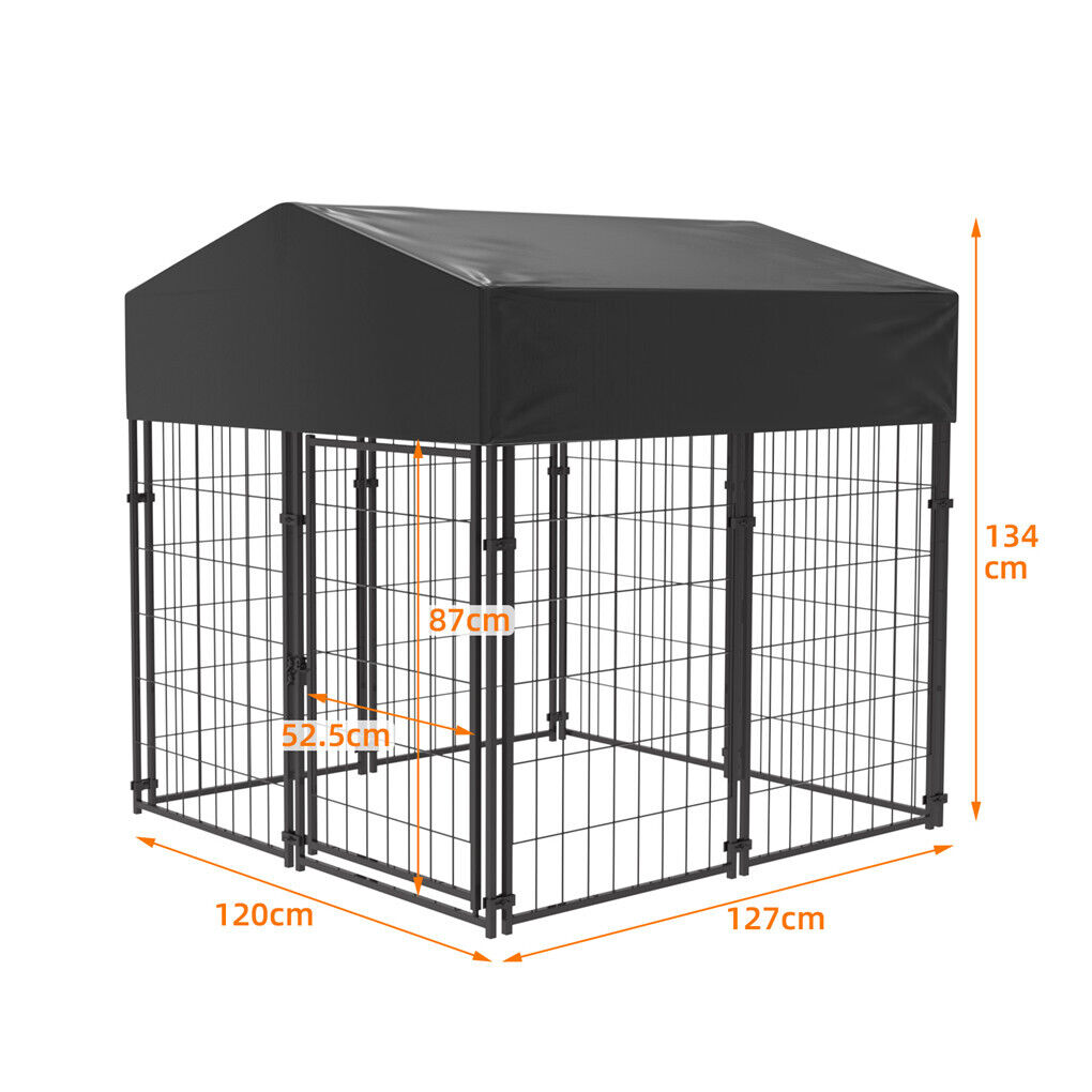 Outdoor Dog Kennel XS Pet Cage with Roof & Cover 127x120x134cm - Weather-Resistant, Durable, Secure - SuperSaverAU - view 5