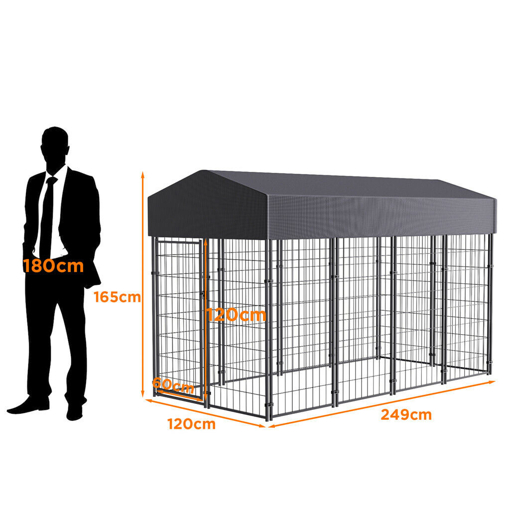 Large Outdoor Dog Kennel 250x120x165cm - Weather-Resistant, Secure, Versatile - SuperSaverAU - view 7