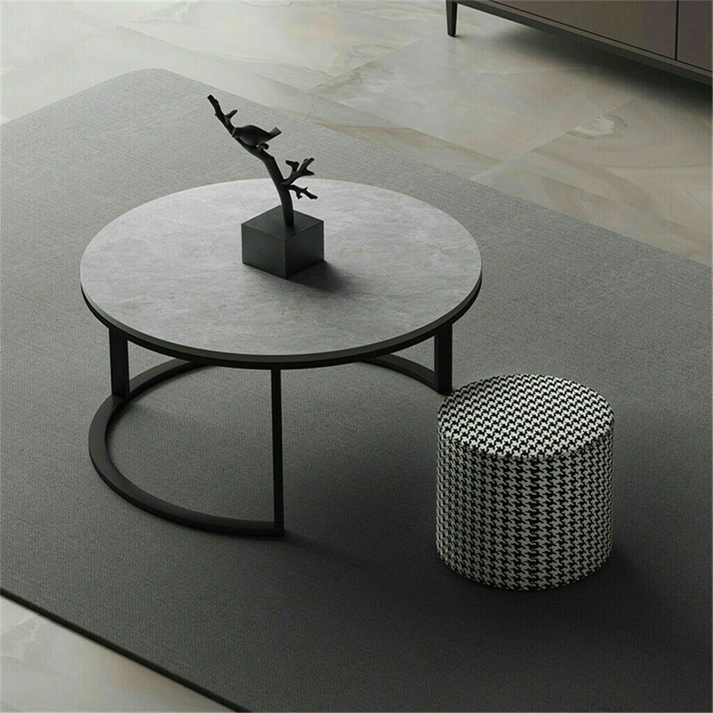 Set of 2 Grey Marble Nesting Coffee Tables 60/80cm - SuperSaverAU - view 8