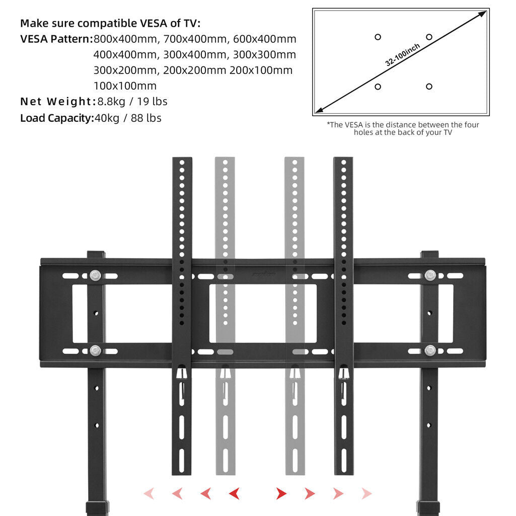 Swivel TV Stand Mount for 32-100 Inch LED LCD TVs - SuperSaverAU - view 2