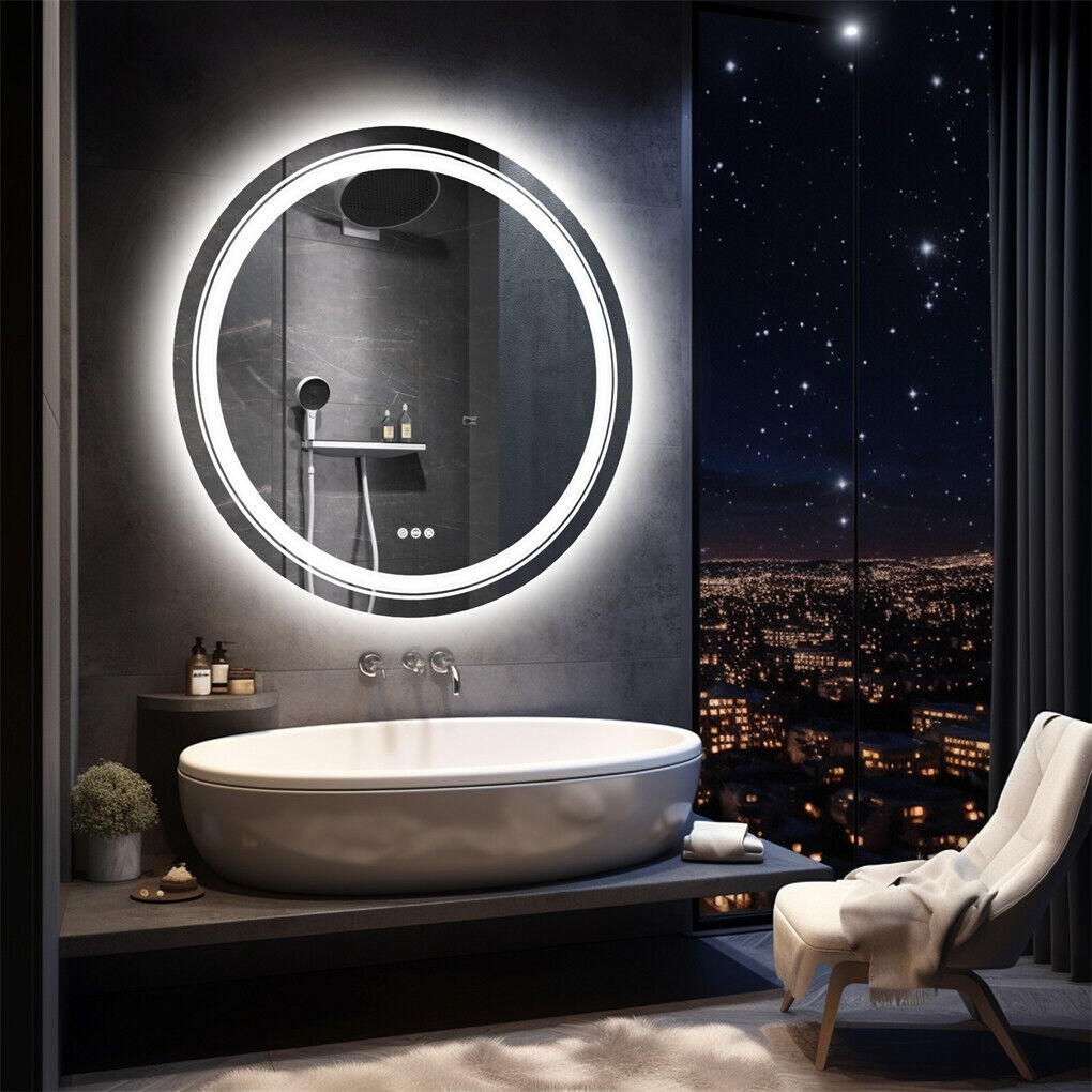 80cm LED Bathroom Mirror Anti-fog Circle Backlit HD - Shatterproof, Stylish Design - SuperSaverAU - view 8