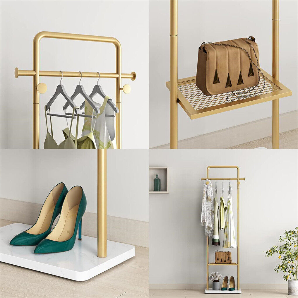 Gold Metal Coat Rack Stand with Granite Base - Hall Tree - SuperSaverAU - view 8