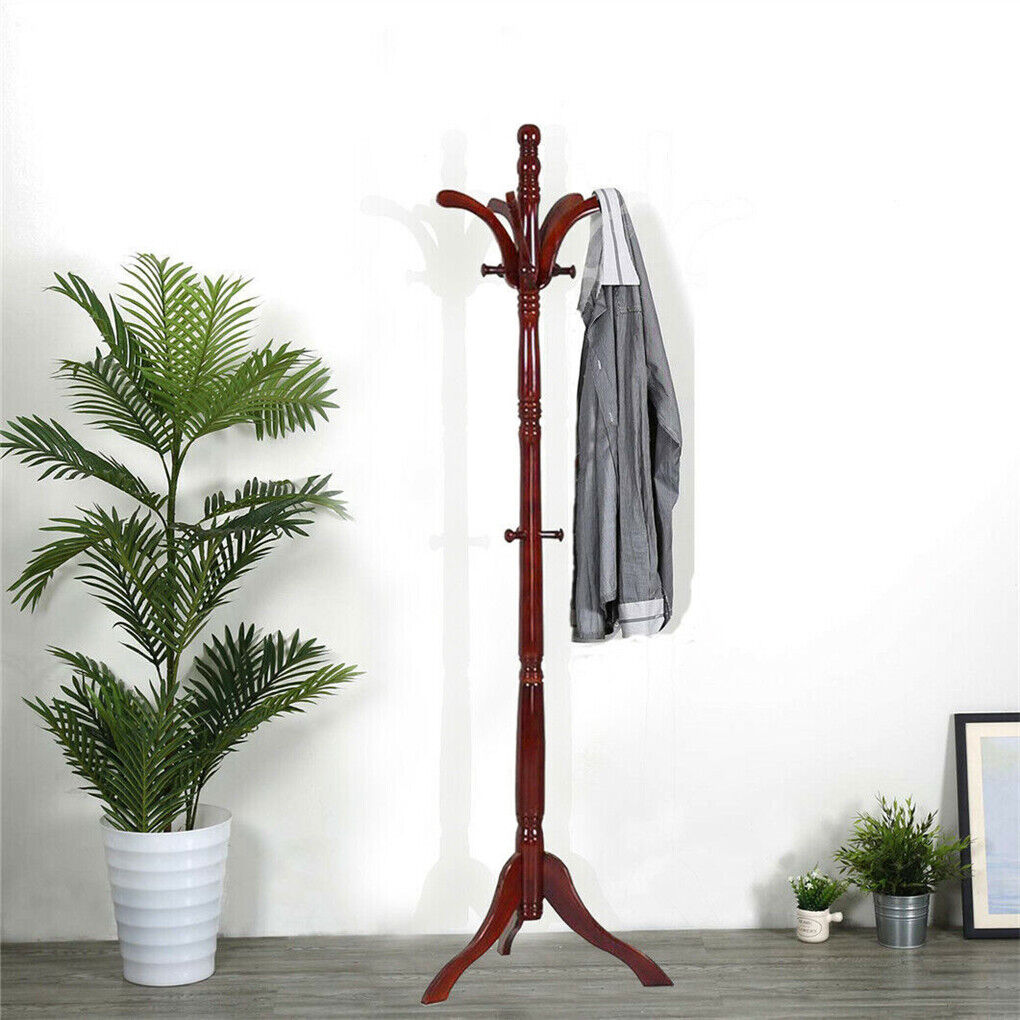 Birch Wood Coat Rack Stand - Adjustable Height Hall Tree - SuperSaverAU - view 1