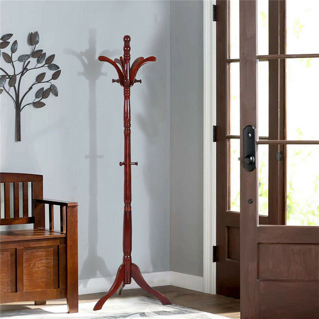 Birch Wood Coat Rack Stand - Adjustable Height Hall Tree - SuperSaverAU - view 2