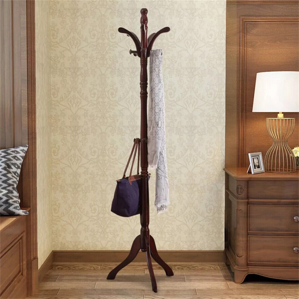 Birch Wood Coat Rack Stand - Adjustable Height Hall Tree - SuperSaverAU - view 6