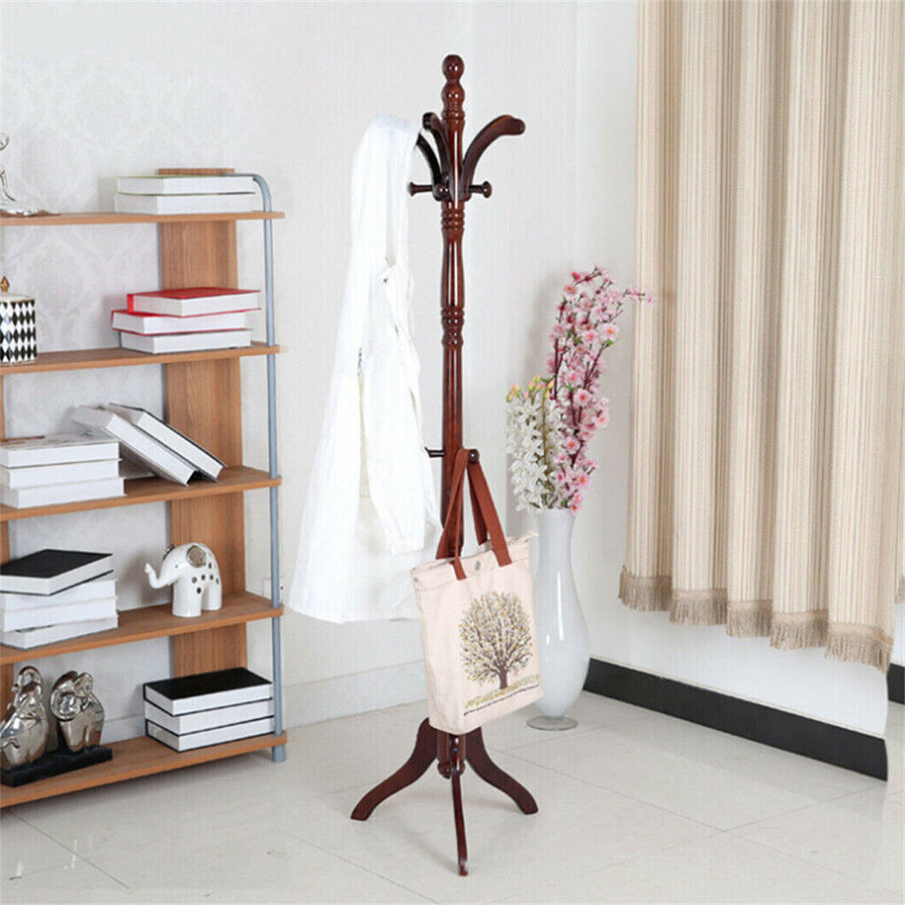 Birch Wood Coat Rack Stand - Adjustable Height Hall Tree - SuperSaverAU - view 10