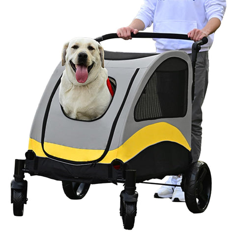 XL Dog Stroller Pet Pushchair Foldable Travel Cart - Spacious, Dual-Entry, Durable - SuperSaverAU - view 1