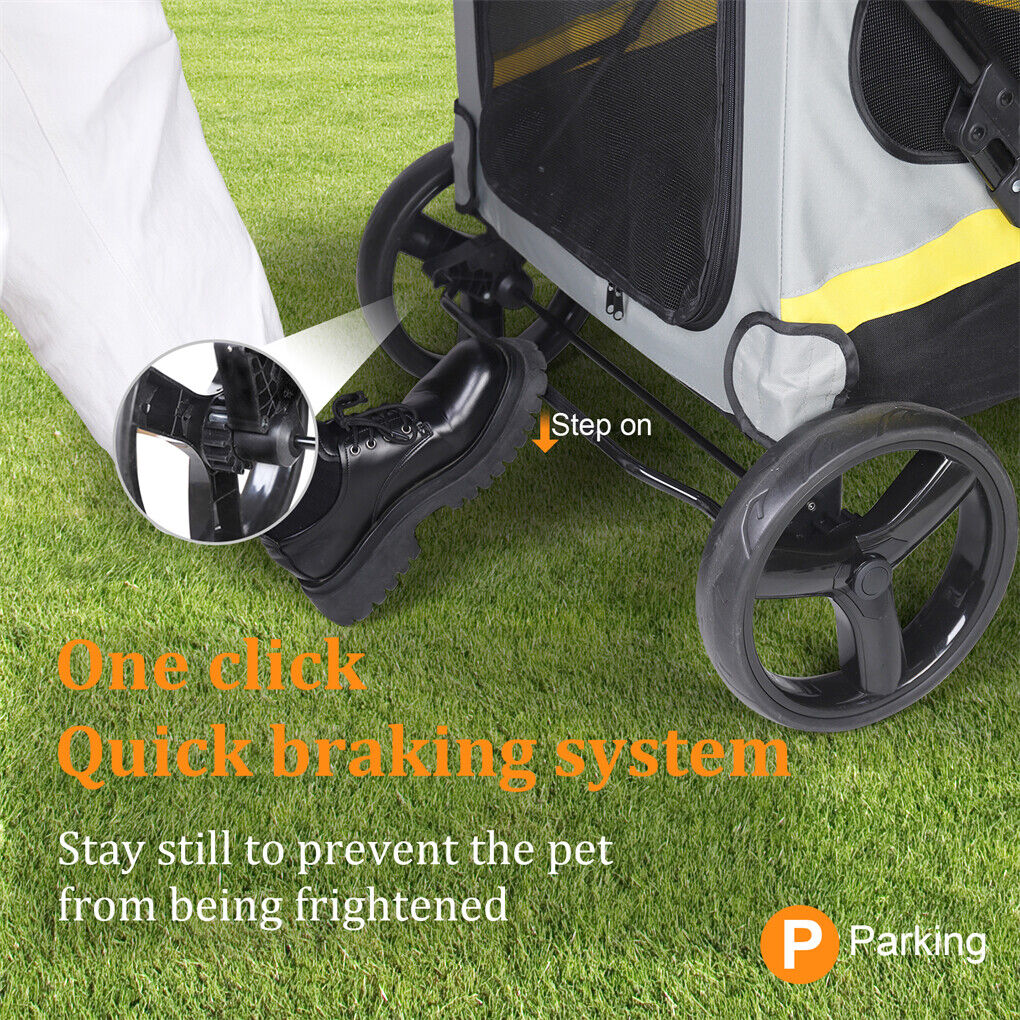 Dog Stroller 30x30x20 cm with Rain Cover, Dual Entry, Foldable Pet Cart - SuperSaverAU - view 6