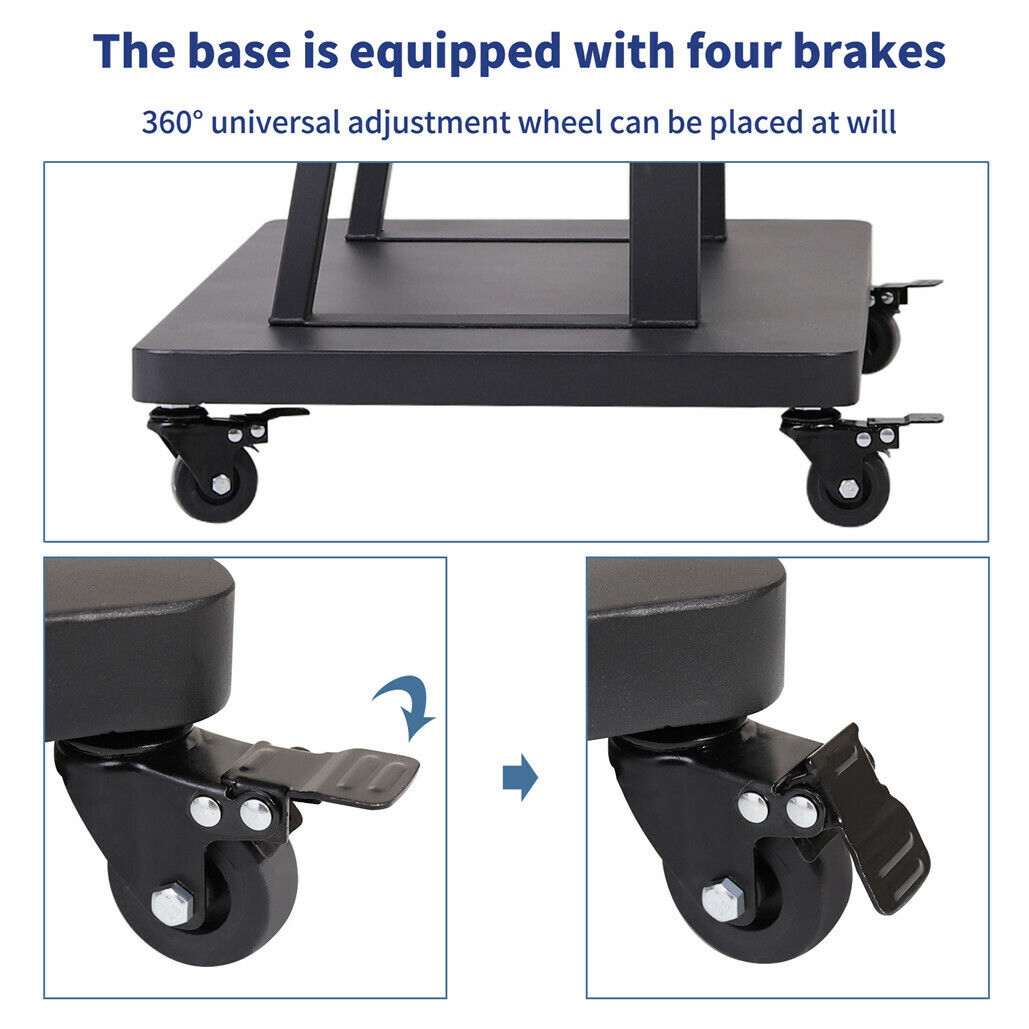 Adjustable Rolling TV Stand 32-80 Inches with 2-Tier Shelf - SuperSaverAU - view 6