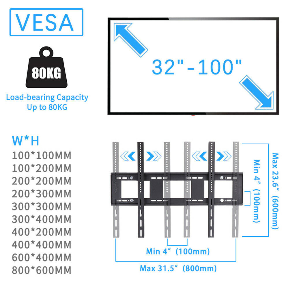 Rolling TV Stand 32-100" with Adjustable Mount, 2-Tier Shelf, Mobile Design - SuperSaverAU - view 4