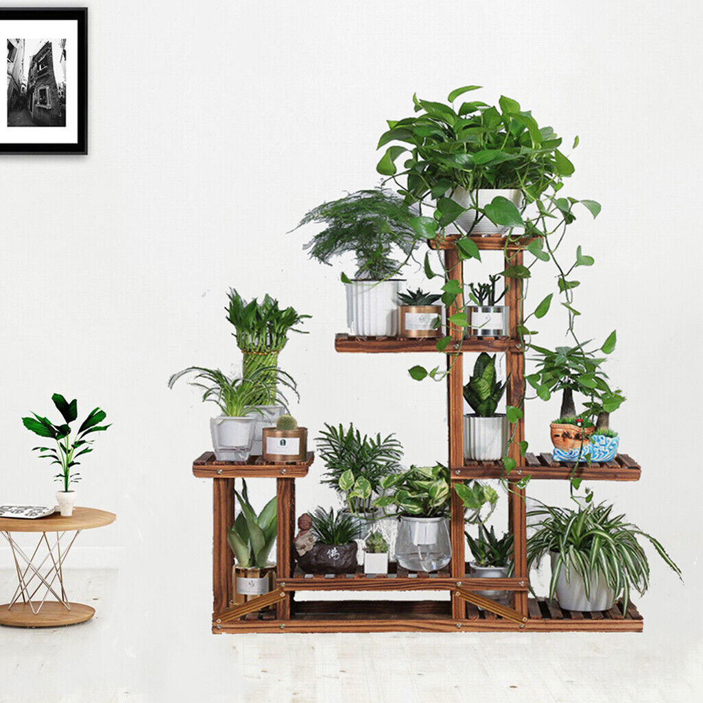 5-Tier Wooden Plant Stand, 30x30x20 cm, Durable Pine, Indoor/Outdoor Use - SuperSaverAU - view 9