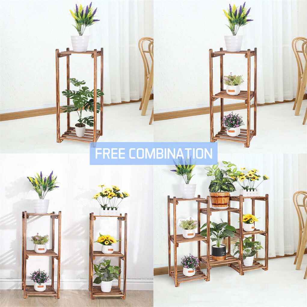 8-Tier Wooden Plant Stand, 30x30x20 cm, Durable Pine, Indoor/Outdoor Use - SuperSaverAU - view 8