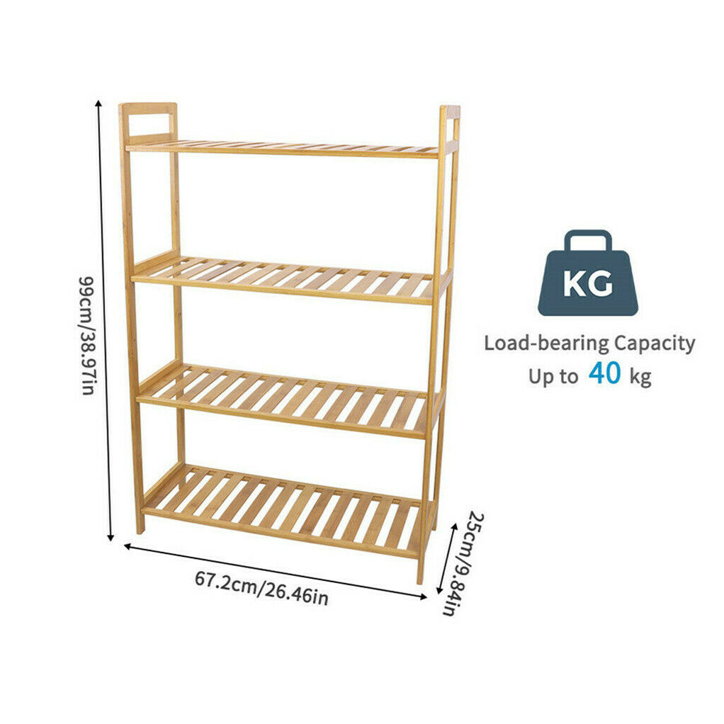 Bamboo 4-Tier Shelving Unit - Eco-Friendly Storage Solution - SuperSaverAU - view 9
