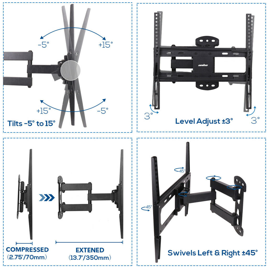 Full Motion TV Wall Mount Bracket for 27-55 inch TVs by Premium - SuperSaverAU - view 9
