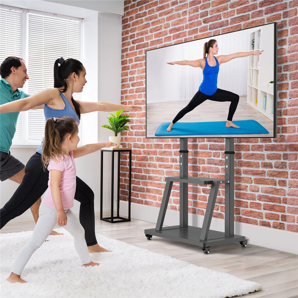 Heavy Duty TV Wall Mount 32-100 Inches with Shelf & Wheels - SuperSaverAU - view 2