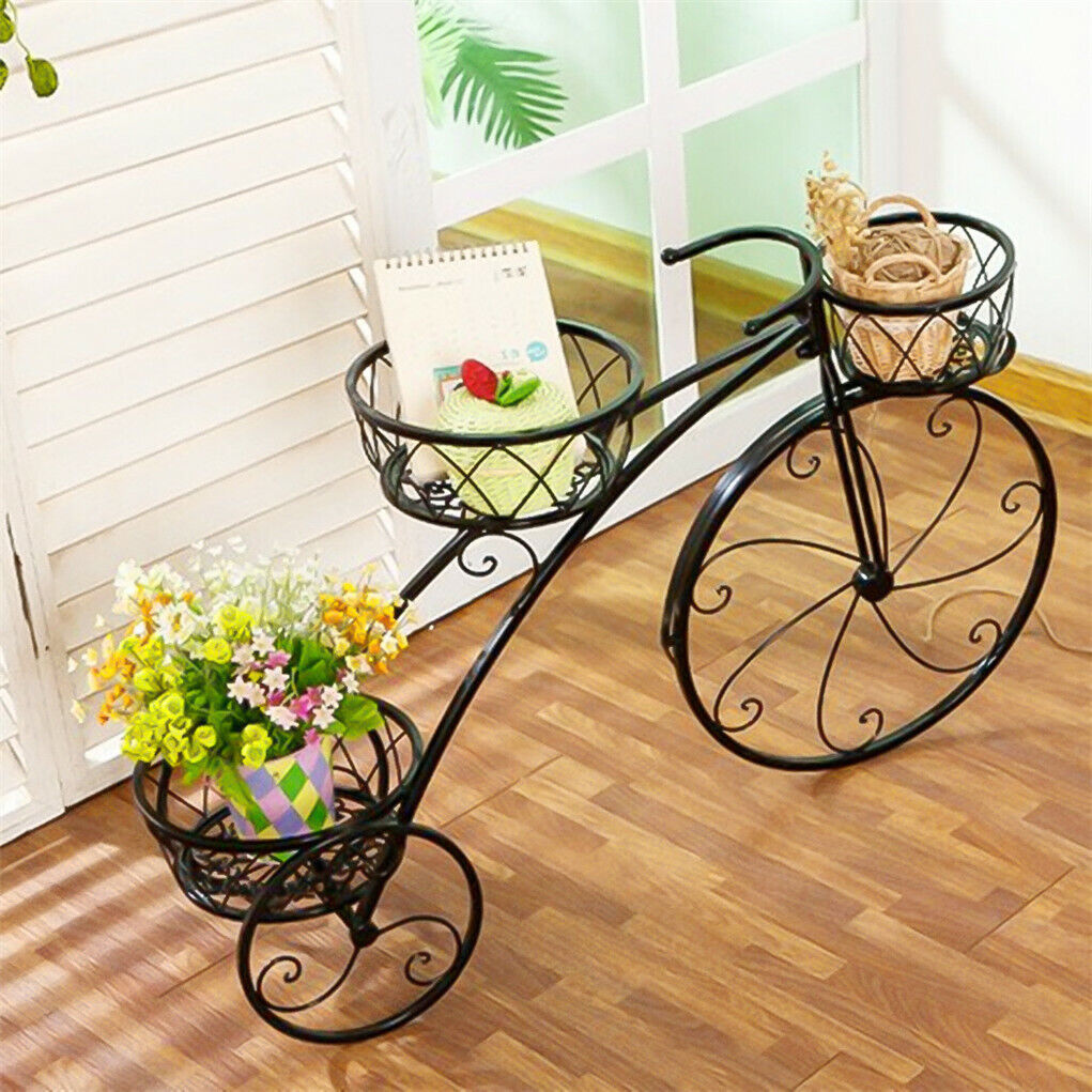Iron Bicycle Plant Stand Rack, 30x30x20 cm, Indoor Outdoor, Durable Metal Display - SuperSaverAU - view 3