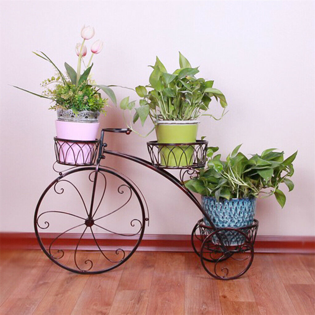 Iron Bicycle Plant Stand Rack, 30x30x20 cm, Indoor Outdoor, Durable Metal Display - SuperSaverAU - view 4
