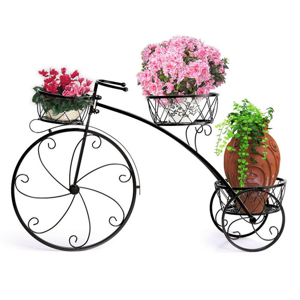 Iron Bicycle Plant Stand Rack, 30x30x20 cm, Indoor Outdoor, Durable Metal Display - SuperSaverAU - view 5