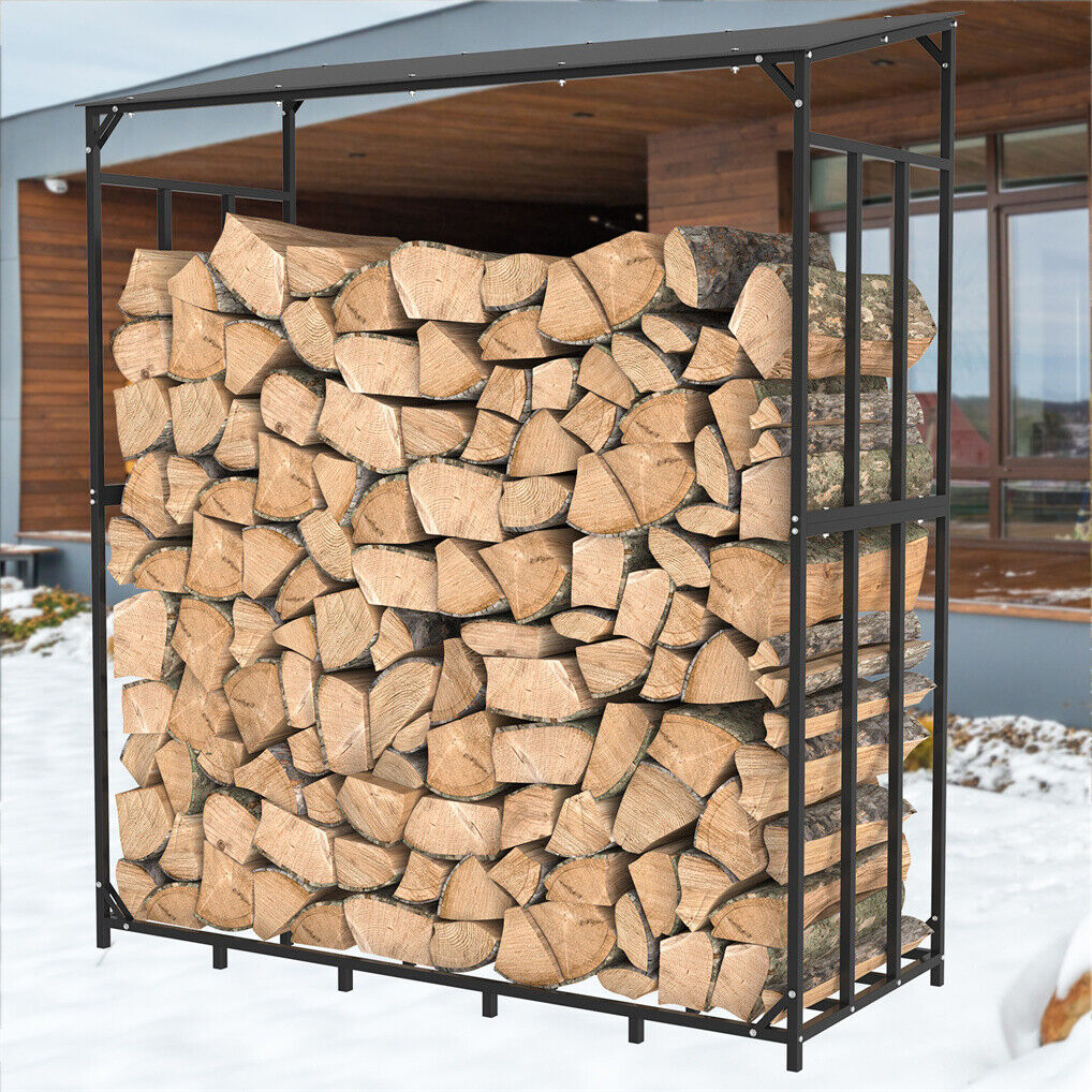 Metal Log Storage Shed - Outdoor Firewood Rack, Weather Resistant - SuperSaverAU - view 6