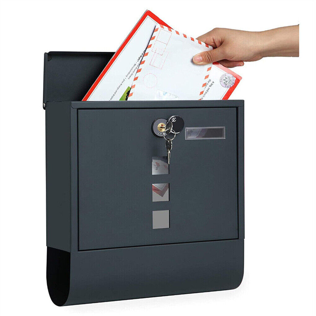 Wall Mounted Lockable Mailbox - Galvanized Steel with Copper Lock - SuperSaverAU - view 1