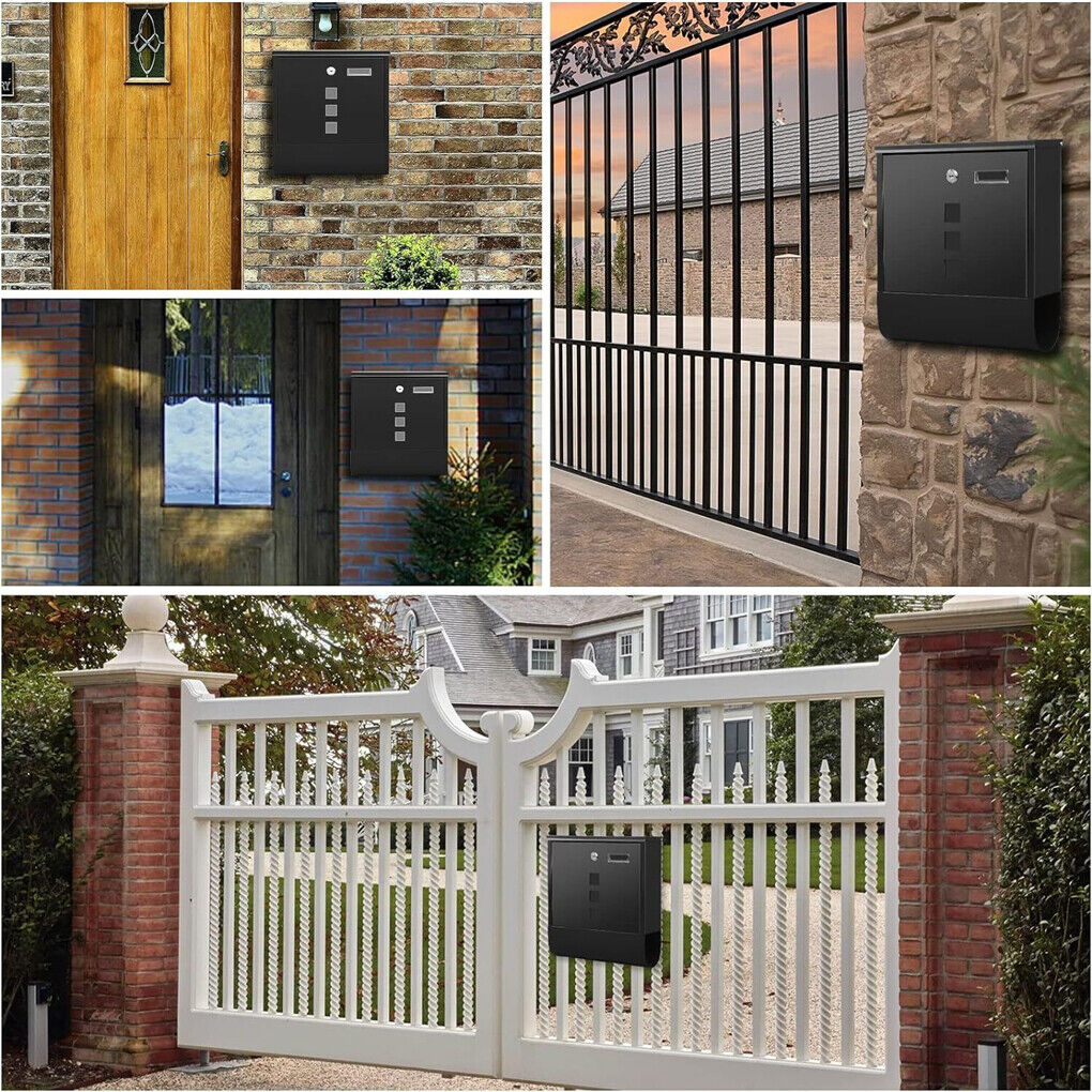 Wall Mounted Lockable Mailbox - Galvanized Steel with Copper Lock - SuperSaverAU - view 8
