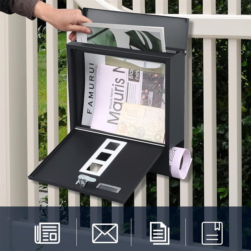 Wall Mounted Lockable Mailbox - Galvanized Steel with Copper Lock - SuperSaverAU - view 10