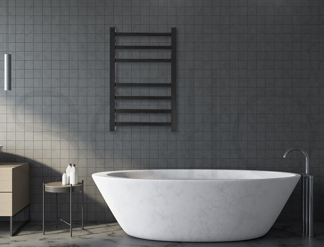 Aluminium Heated Towel Rail 7-Bar Electric Warmer Black 30x30x20 cm - SuperSaverAU - view 10
