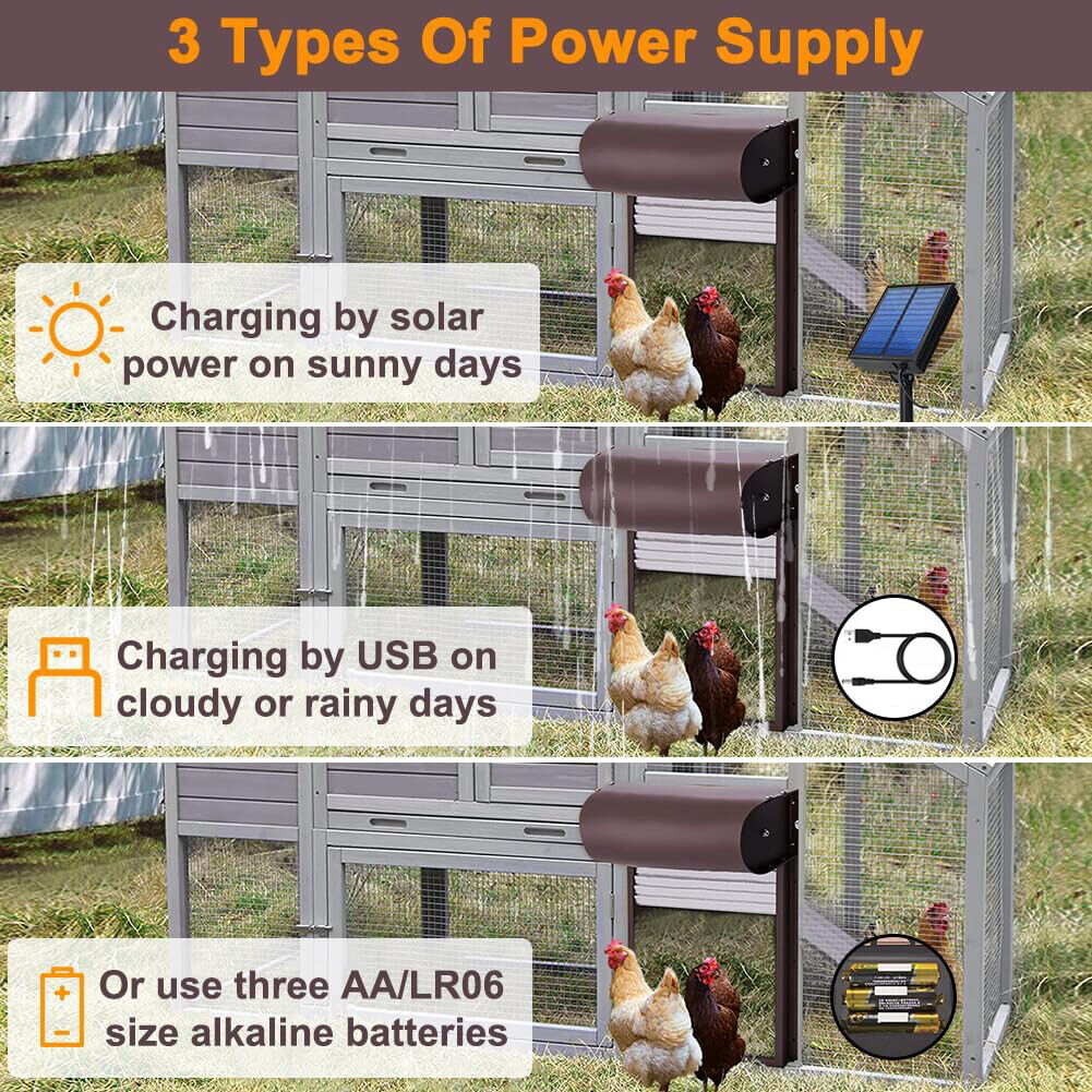 Premium Automatic Chicken Coop Door Opener – Light Sensor & Remote