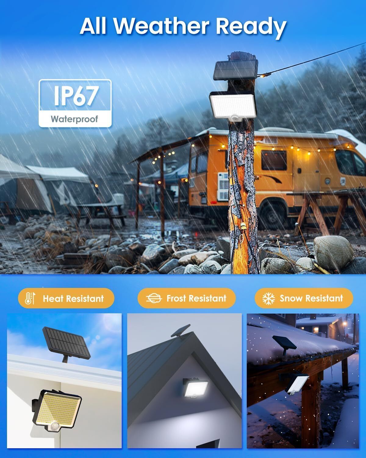 294 LED Solar Light Motion Sensor 6500K Black Outdoor Security Wall Flood Lamp 30x30x20 cm - SuperSaverAU - view 7