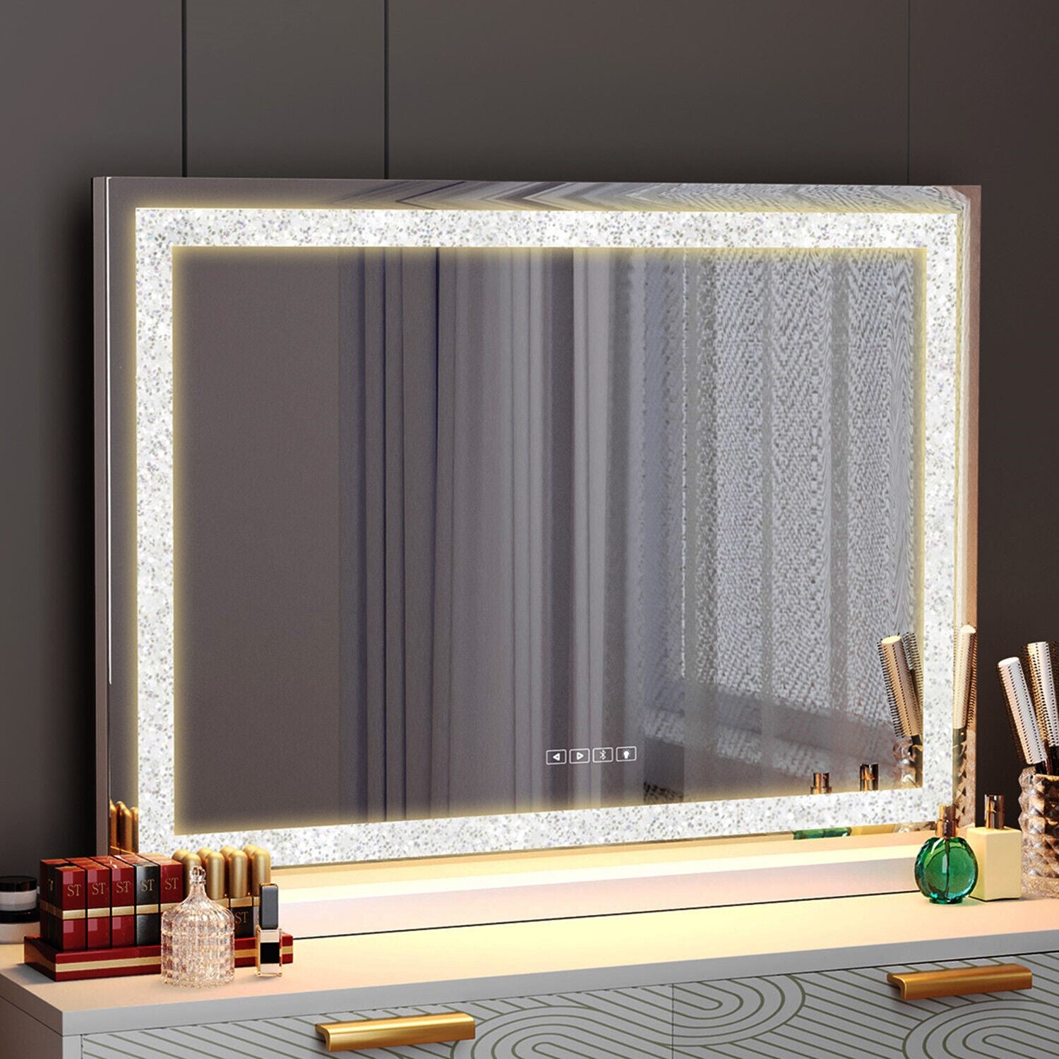 LED Makeup Mirror by Premium - Bluetooth Touch Sensor Vanity - SuperSaverAU - view 2