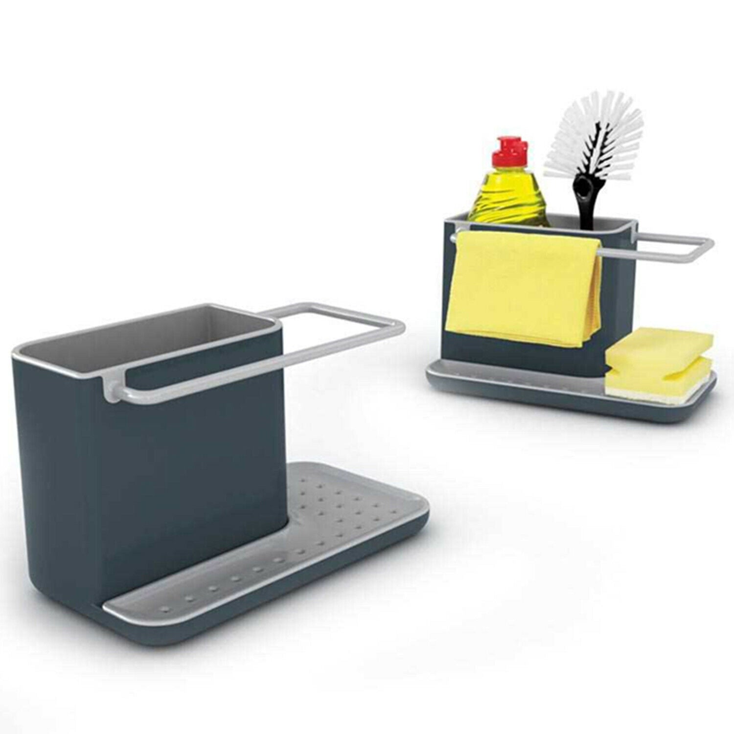Premium Kitchen Sink Caddy – Black 21cm with Suction Cups