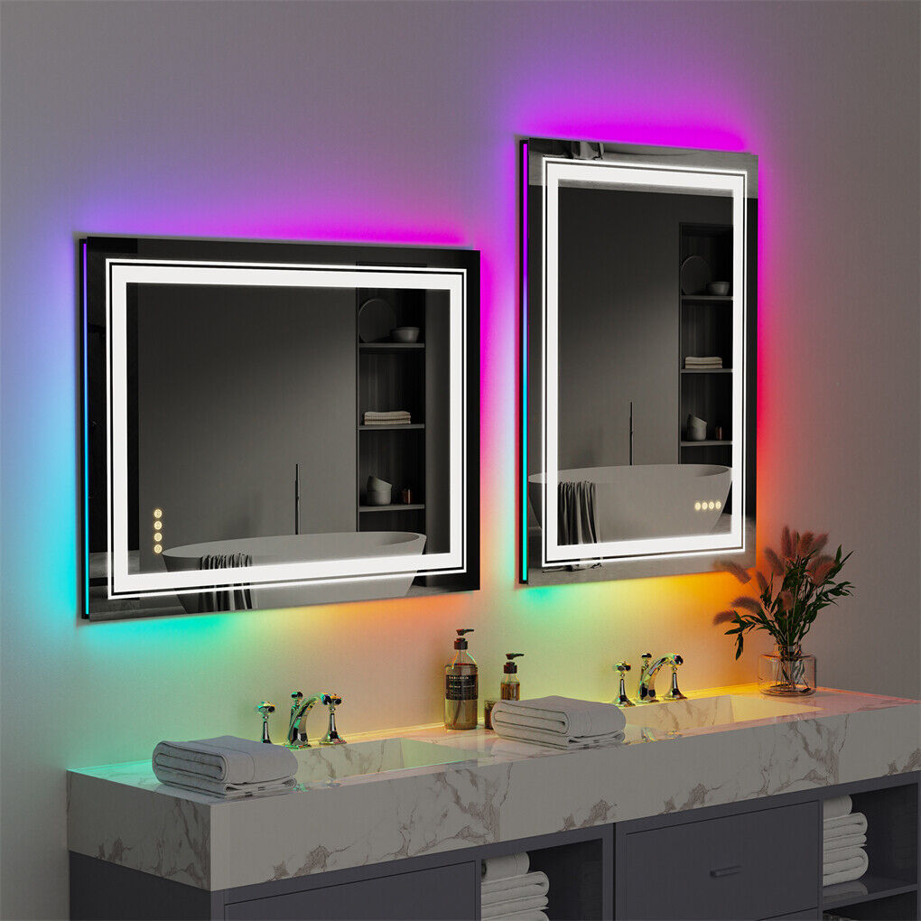 700x900mm LED Bathroom Mirror RGB Anti-Fog Aluminum with Dual Illumination - SuperSaverAU - view 8