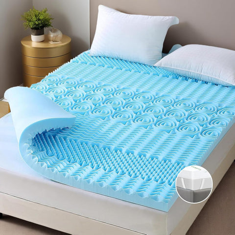 Bamboo Memory Foam Mattress Topper 7-Zone 8cm Double - SuperSaverAU - view 1
