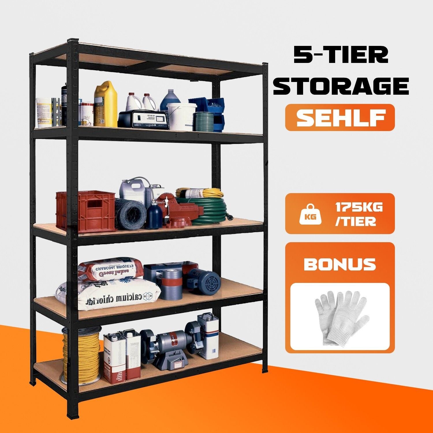 Heavy Duty Steel Shelving Rack 180cm for Storage - SuperSaverAU - view 2